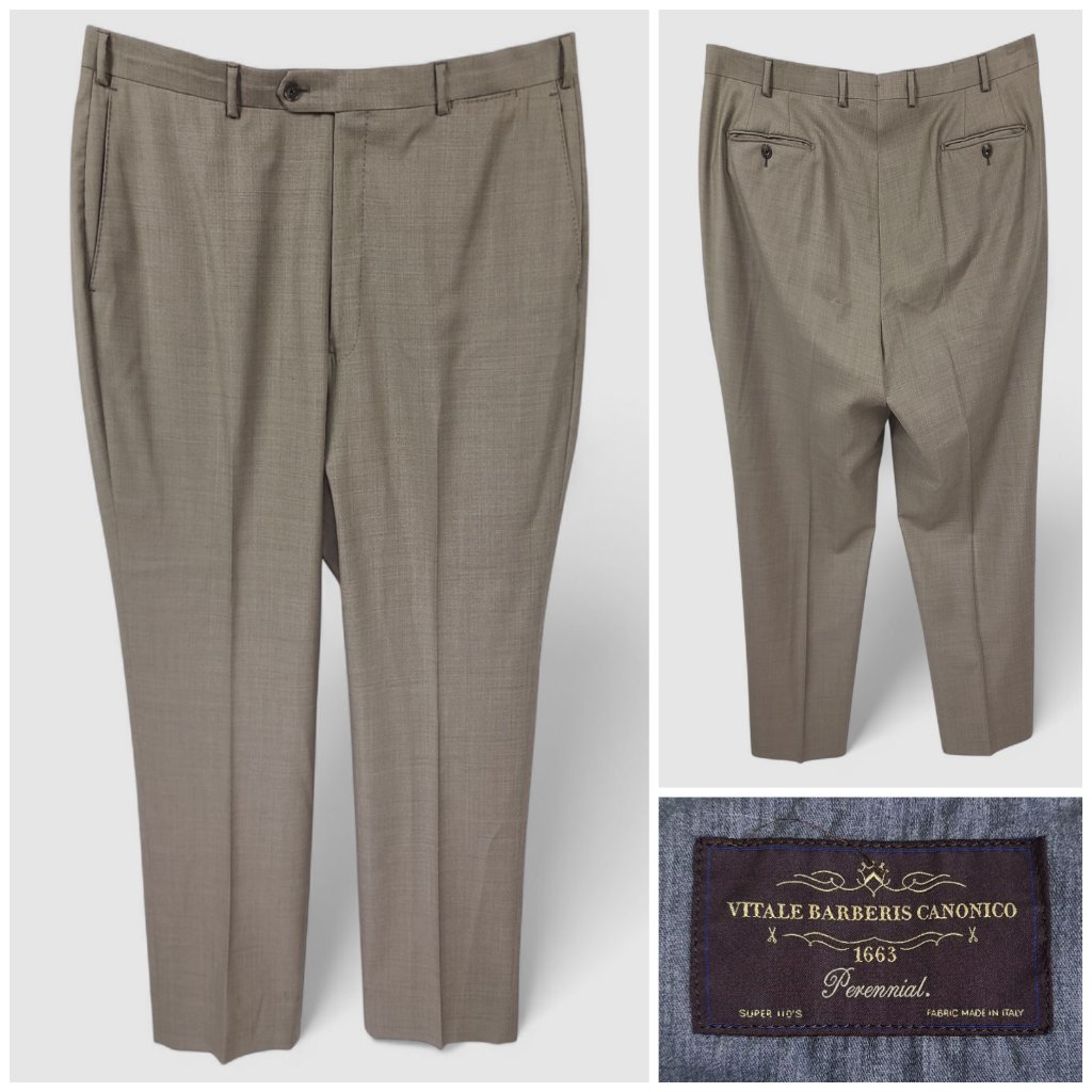 J. Hilburn Vitale Barberis Canonico Italian Fabric Wool Dress Pants W40xl28.5